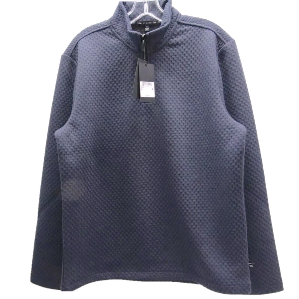 NEW ROBERT BARAKETT Mens Brokenhill Half Zip  Pullover Jacket Size S Navy